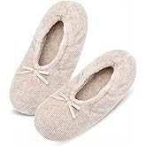 Keyela Women's Ballerina Slippers Light Weight Terry Cloth House Shoes, Foot Covering for Women, Fuzzy House Socks