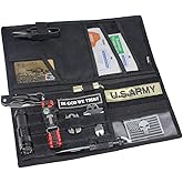 WYNEX Car Visor Organizer 2-Sided MOLLE Panel, for Car Trucks Pickup Vans | Fold:M-13.8x7", 3 Hoop-N-Loop Strap, Auto Sun Visor Storage Pouch, for Car Gadget, Daily Driving Road Trip