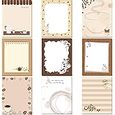 Sabary 9 Pads Cute Sticky Notes Animal Sticky Note Pads 3.15 x 3.94 Inches Colored Adhesive Memo Reminder Decor for Journal School Office Gifts (Coffee)