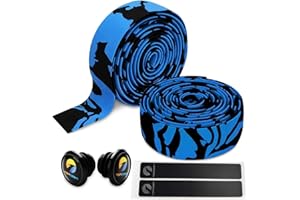 TOPCABIN Comfort Gel Road Bike EVA Handlebar Tape Bike Bar Tape Camouflage Series Tape with Reflective Bar Plugs