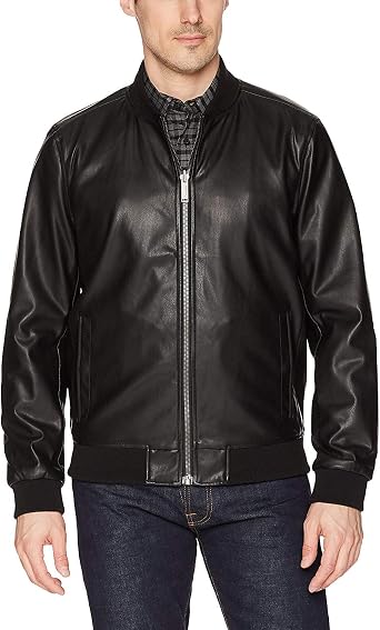 Calvin Klein Men S Reversible Faux Leather Jacket Black Small At Amazon Men S Clothing Store