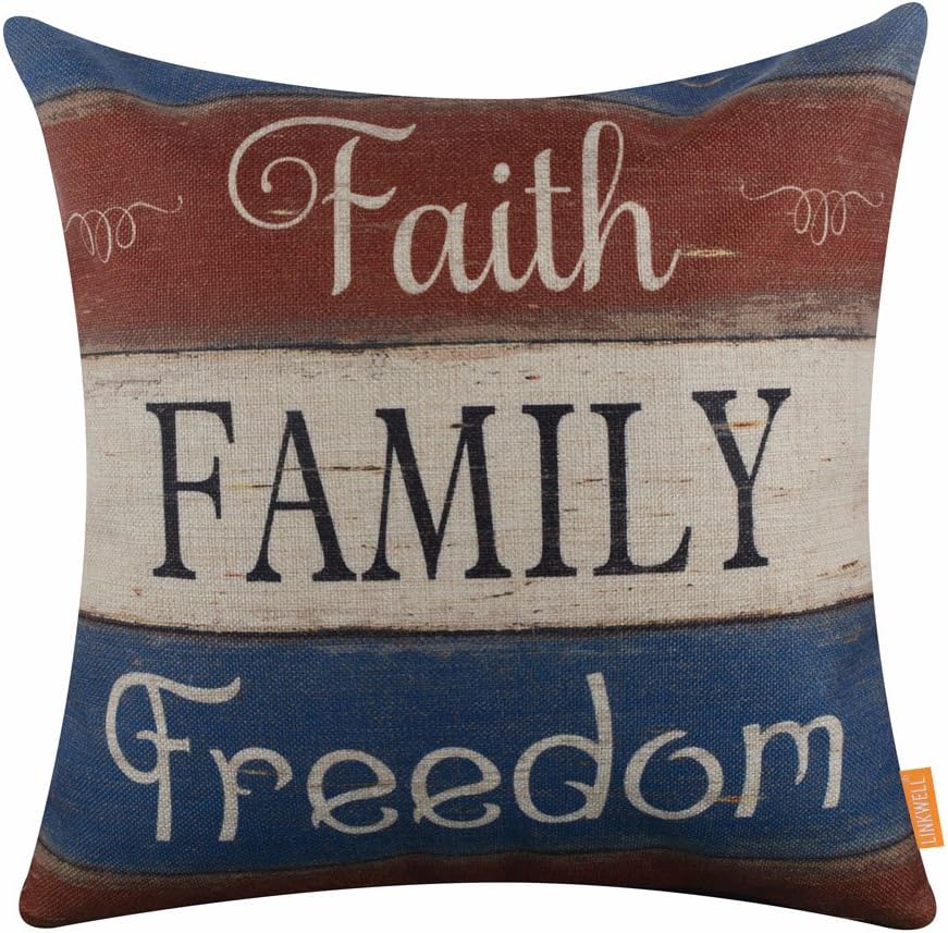 LINKWELL 4th of July Pillow Cover 18x18