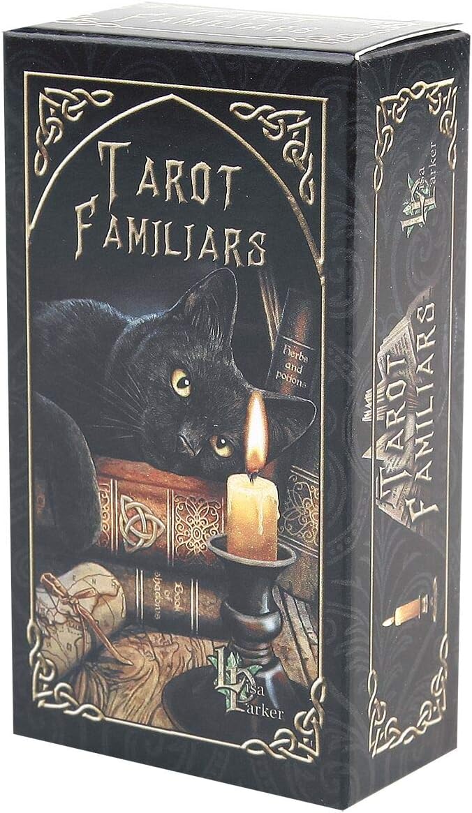 Nemesis Now Lisa Parker Tarot Familiar Cards - 78 Card Gothic Tarot Deck with Guidebook, Black, 12cm