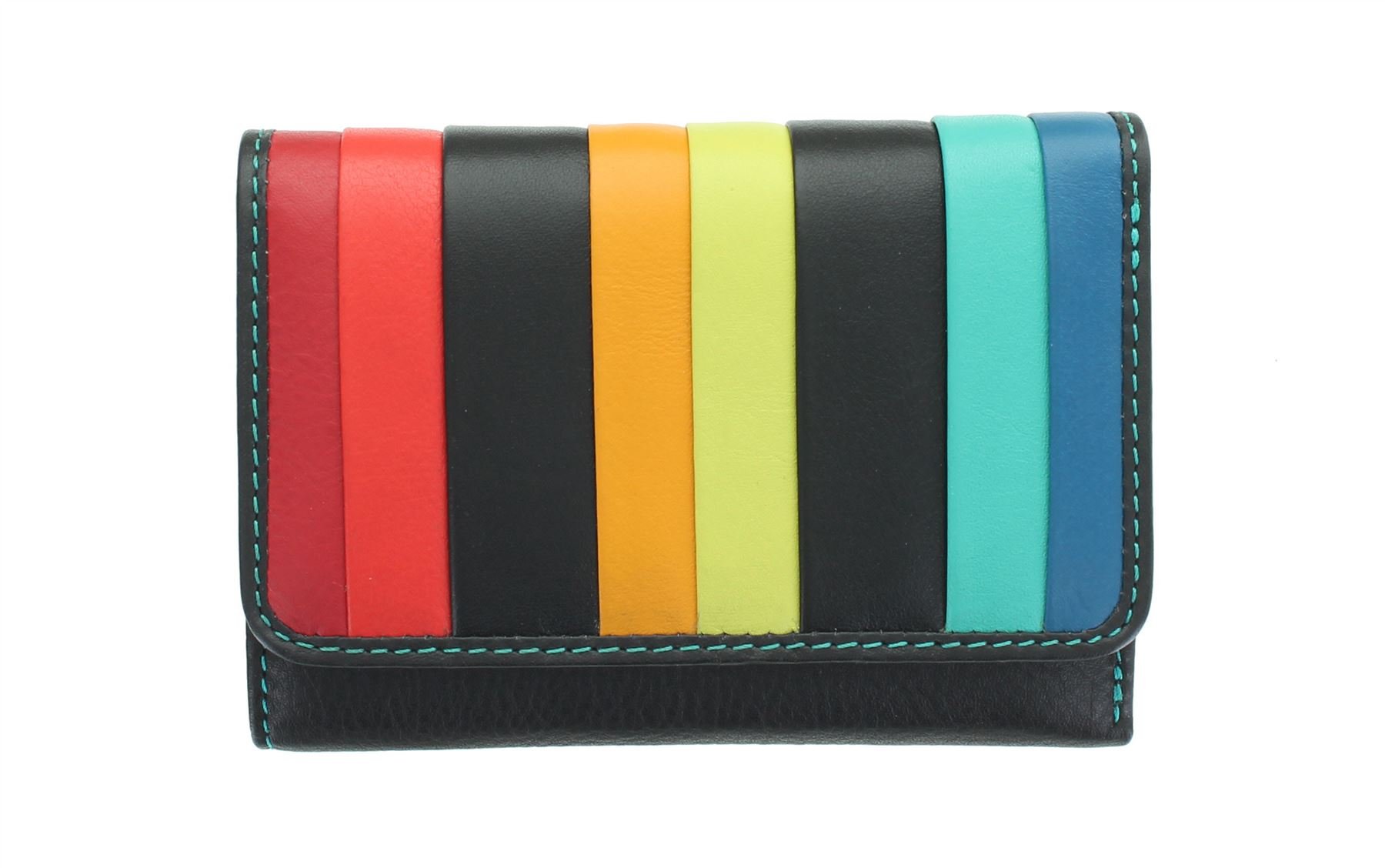 VISCONTI Santorini Collection HALKI Leather Purse with RFID Protection STR3 Black Multi