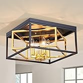 ElegLumi Square Ceiling Light, 4-Light Flushmount Modern Close to Ceiling Light Fixture for Living Room, Bedroom, Dining Room
