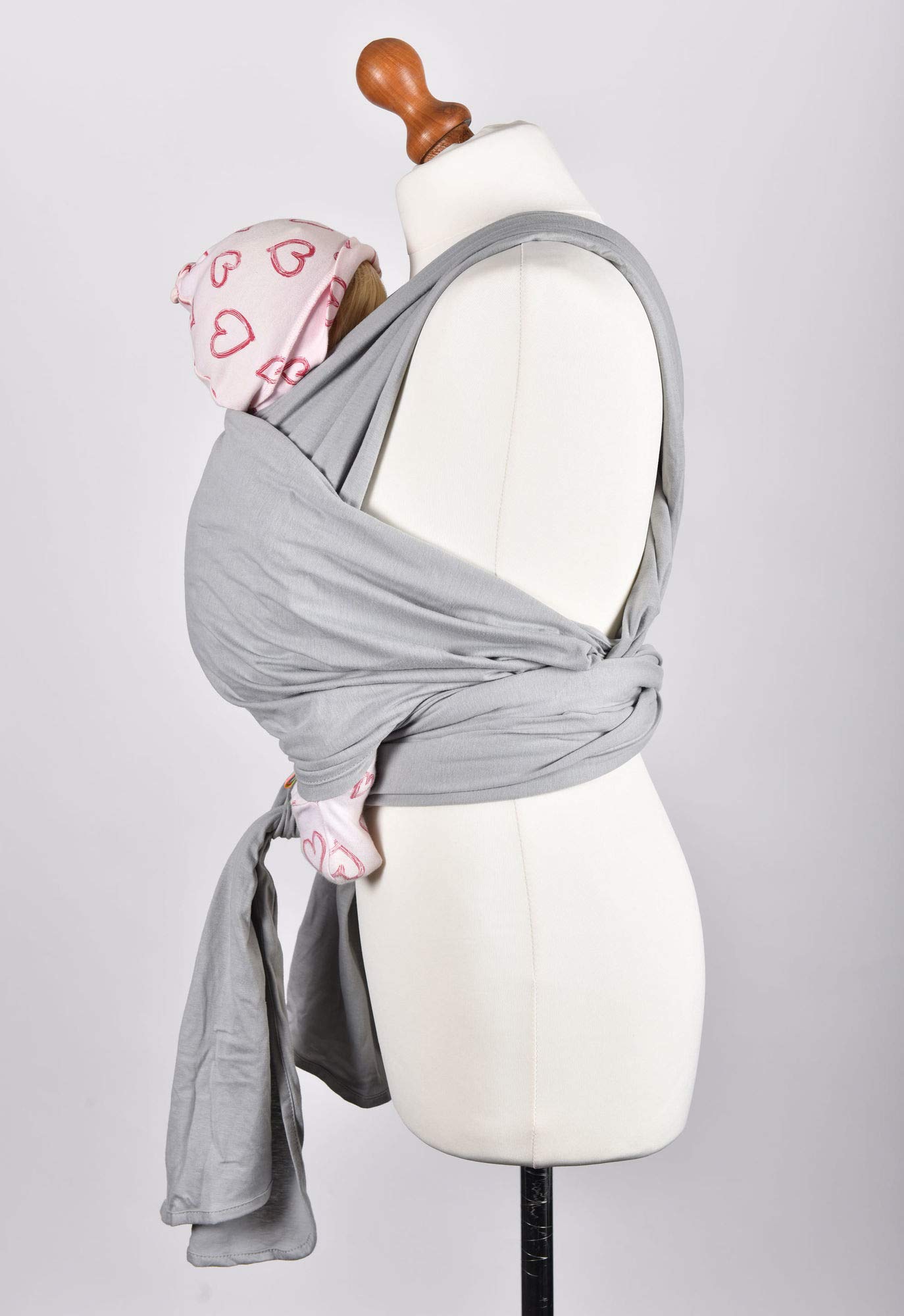 Palm and Pond Stretchy Cotton Baby Wrap Sling - Grey
