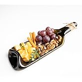 Melted Wine Bottle Serving Boards; Decorative Rectangle Serving Trays for Home Decor; Small Cheese Platter Serving Board; Unique Cheese and Cracker Tray for Dinner Party