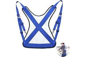 Frdhee Fishing Shoulder Back Harness, Adjustable Fishing Fighting Belt Sea Fishing Rod Holder Vest for Fishing Big Fish, Small, Blue