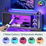 Bestier 145 CM LED TV Stand 55 60 65 Inch with Glass Shelves Cabinet view 5