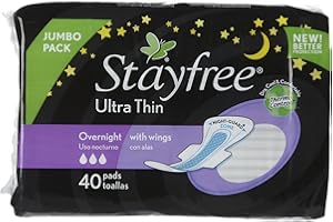 Stayfree Ultra Thin Overnight with Wings, 40-Count