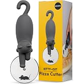 OTOTO Kitty Cut Pizza Cutter Wheel - Pizza Cutters Stainless Steel, Funny Kitchen Gadgets and Kitchen Gifts, Cat Gift for Women Cat Lovers (kitty cut)