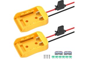 RVMARINEPAT 20V Battery Adapter Kit, Power Wheel Battery Converter with Fuses & Wire Terminals, 12AWG Wire, Universal Connect