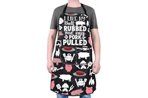 PXTIDY Funny BBQ Apron for Men BBQ Grilling Quote Pig Pulled Pork Apron with Pockets Humorous Cooking Barbecue Chef Gag Gift
