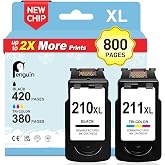 Penguin 210211XL MX340 MX320 MX410 for Cannon 210 and 211 Ink Cartridge | MP280 MP480 MP230 MP250 IP2702 IP2700 Printer for Cannon 210 And 211 Ink Cartridges for Canon 210XL 211 XL Ink High Yield