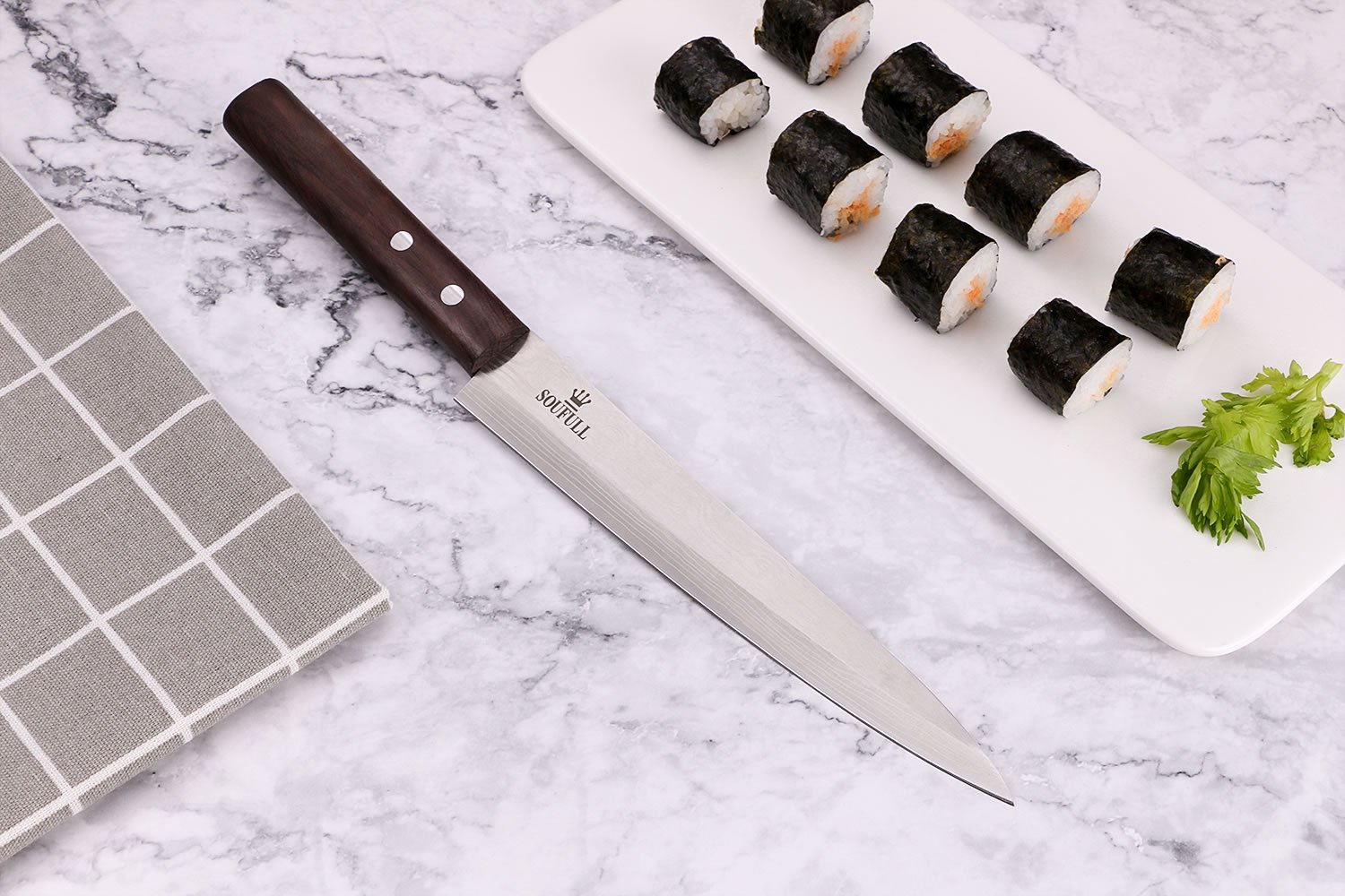 Japanese Yanagiba Sashimi Sushi Knife, Soufull 325mm Stainless Steel