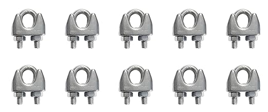 10 Pieces Stainless Steel 316 3 16 5mm Wire Rope Clip Marine Grade For 3 16 Wire Rope Amazon Com Industrial Scientific
