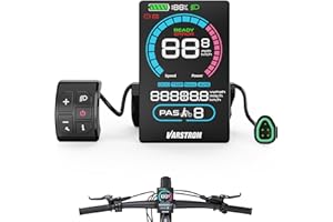 Varstrom E-Bike Display-VD618 3.5" Color LCD Screen,IP66 Waterproof, Automatic Backlight&Headlight Ebike Speedometer & Computer with Type-C Charger Port for 36-72V Bafang CAN Protocol Mid-Drive Motor