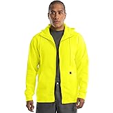 Wrangler mens Durable Performance Fleece Hi-viz Full Zip Hoodie