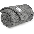 furrybaby Premium Fluffy Fleece Dog Blanket, Soft and Warm Pet Throw for Dogs & Cats (Small (24 * 32"), Grey Blanket)