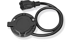 SZKEYISN 20A 125V AC Port Plug, 12AWG Heavy-Duty RV Shore Power Receptor with 16-inch Extension Cord & 5-in-1 T-Plug Adapter, Waterproof Rear Cover, Suitable for RV, Trailer & Boat Outdoor Electrical Systems