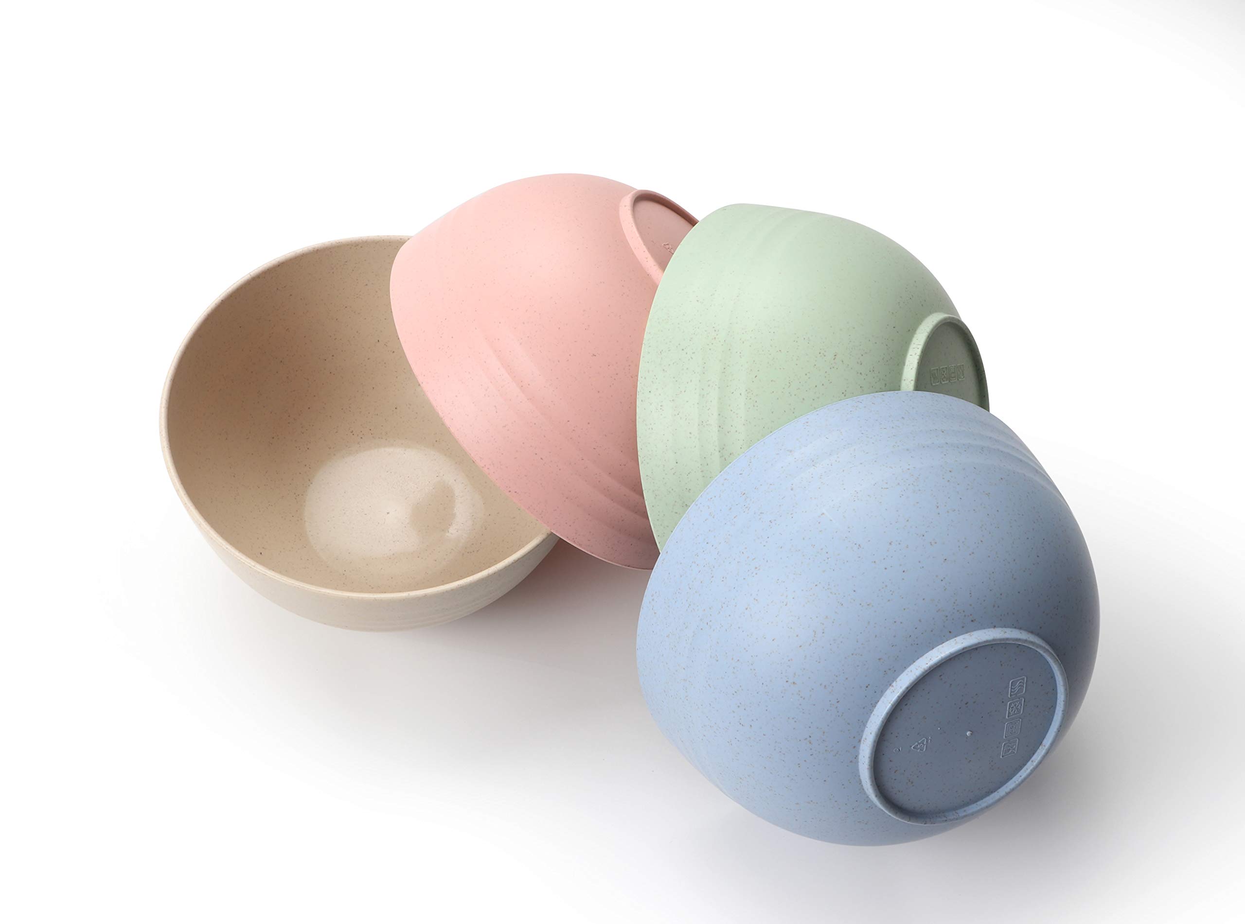 Unbreakable Cereal Bowls - Wheat Straw Fiber - Lightweight Bowl - Dishwasher Microwave Safe - BPA Free - Ideal for Cereal Salad Soup Noodle Rice Fruit Dessert (4 Pieces)