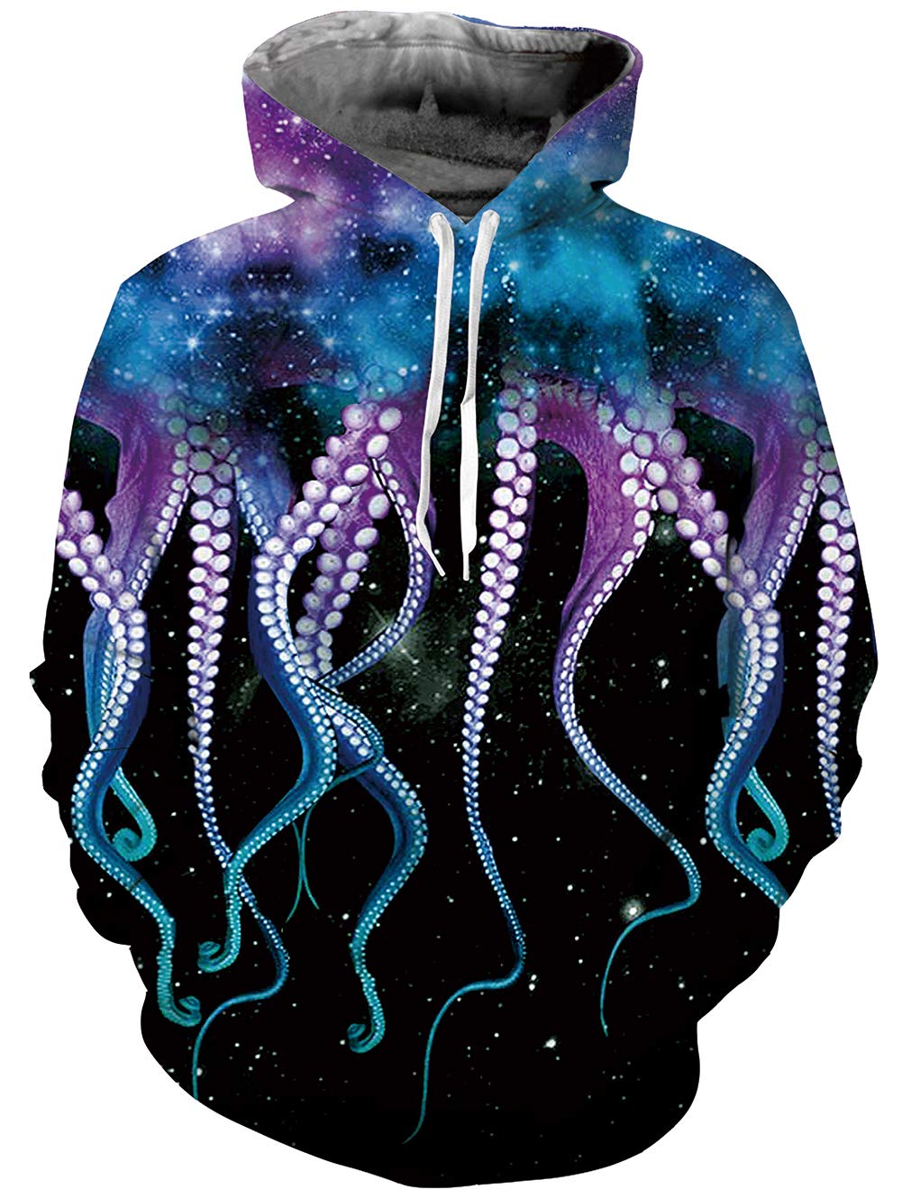 NEWISTAR Unisex 3D Druck Hoodies Kapuzenpullover Langarm Galaxy Bunte Pullover Kapuzenpull Sweatshirt Kapuzenjacke XXL/XXXL
