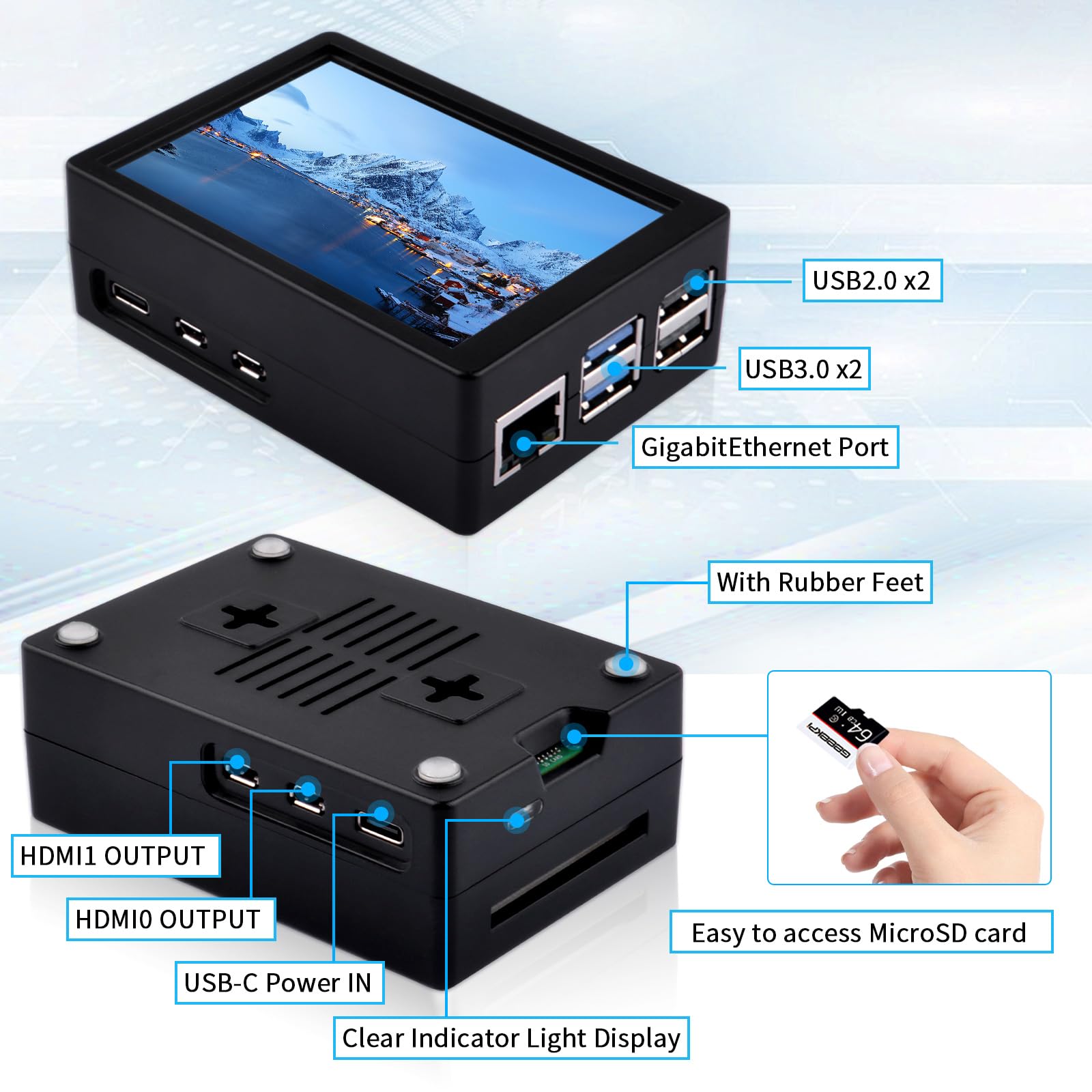 Mua GeeekPi 3.5 inch HDMI Touch Screen with Case for Raspberry Pi 5 ...