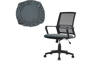 Runseaway One Stretch Office Chair Cover, Universal Elastic Computer Desk Seat Slipcover, Washable Removable Protective Cover for Rotating Swivel Chair, Anti-Dust(Grey)