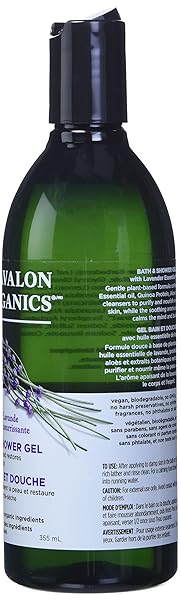 AVALON ORGANIC BOTANICALS, BATH & SHOWER GEL, LAVENDER, 12 OZ