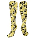 Golden-Roses Polyester Cotton Over Knee Leg High
