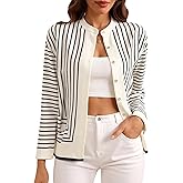 winkbay Women's Striped Mock Neck Shirt Button Down Long Sleeve Business Casual Blouses