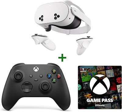 Meta Quest 3S 128 GB with Xbox Carbon Black Controller + 1 Month Game Pass