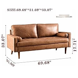 XIZZI Rivet Aiden Mid-Century Modern Loveseat Sofa