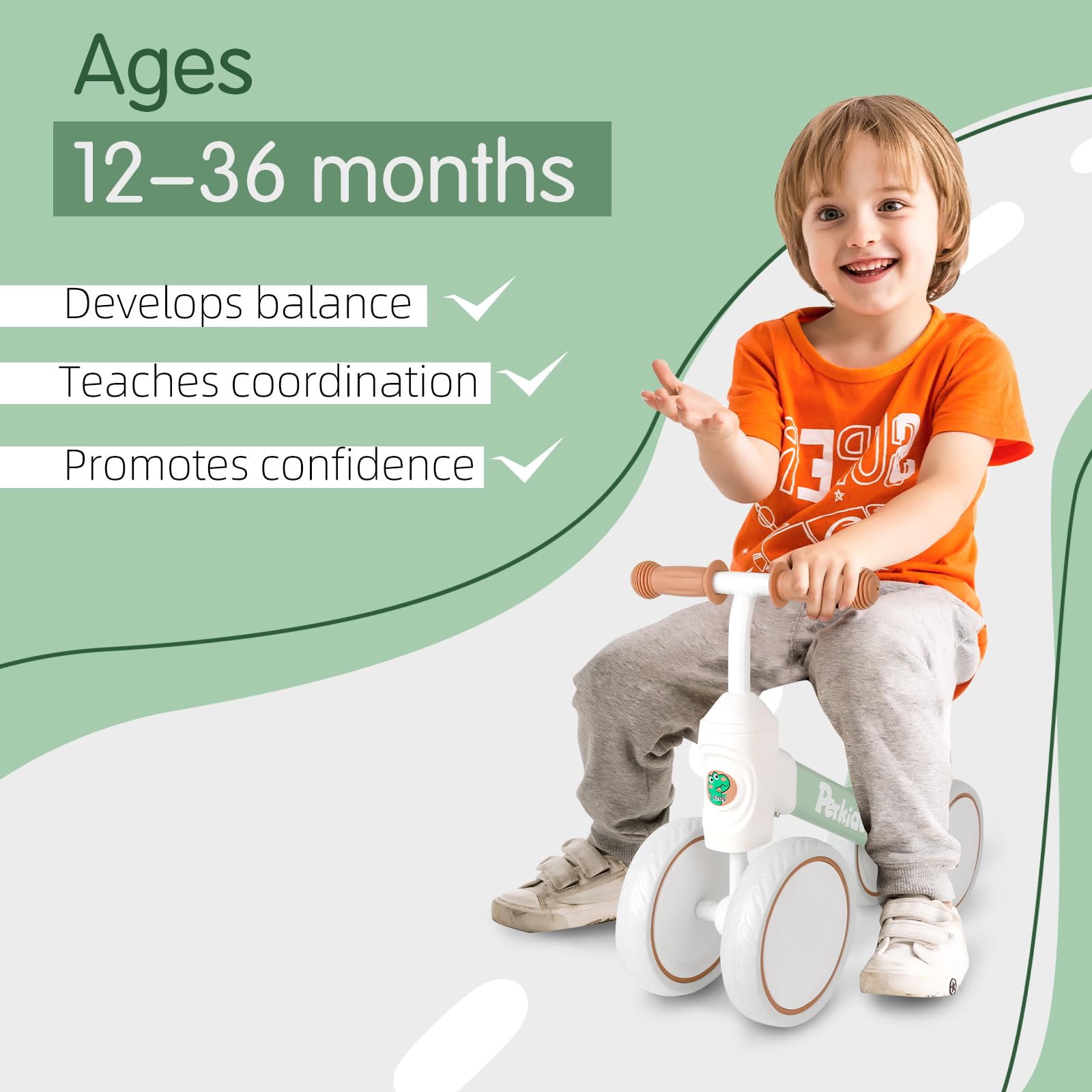 Baby Balance Bike for 1-3 Year Old Boys Girls, 12-36 Month Toddler Balance Bike, 4 Wheels Baby Bike Toddler First Birthday Gifts