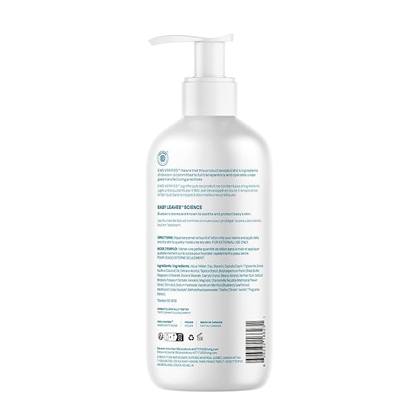 ATTITUDE BABY LOTION, EWG VERIFIED MOISTURIZER, DERMATOLOGICALLY TESTED MOISTURIZING CREAM, VEGAN AND CRUELTY-FREE, GOOD NIGHT, 16 FL OZ