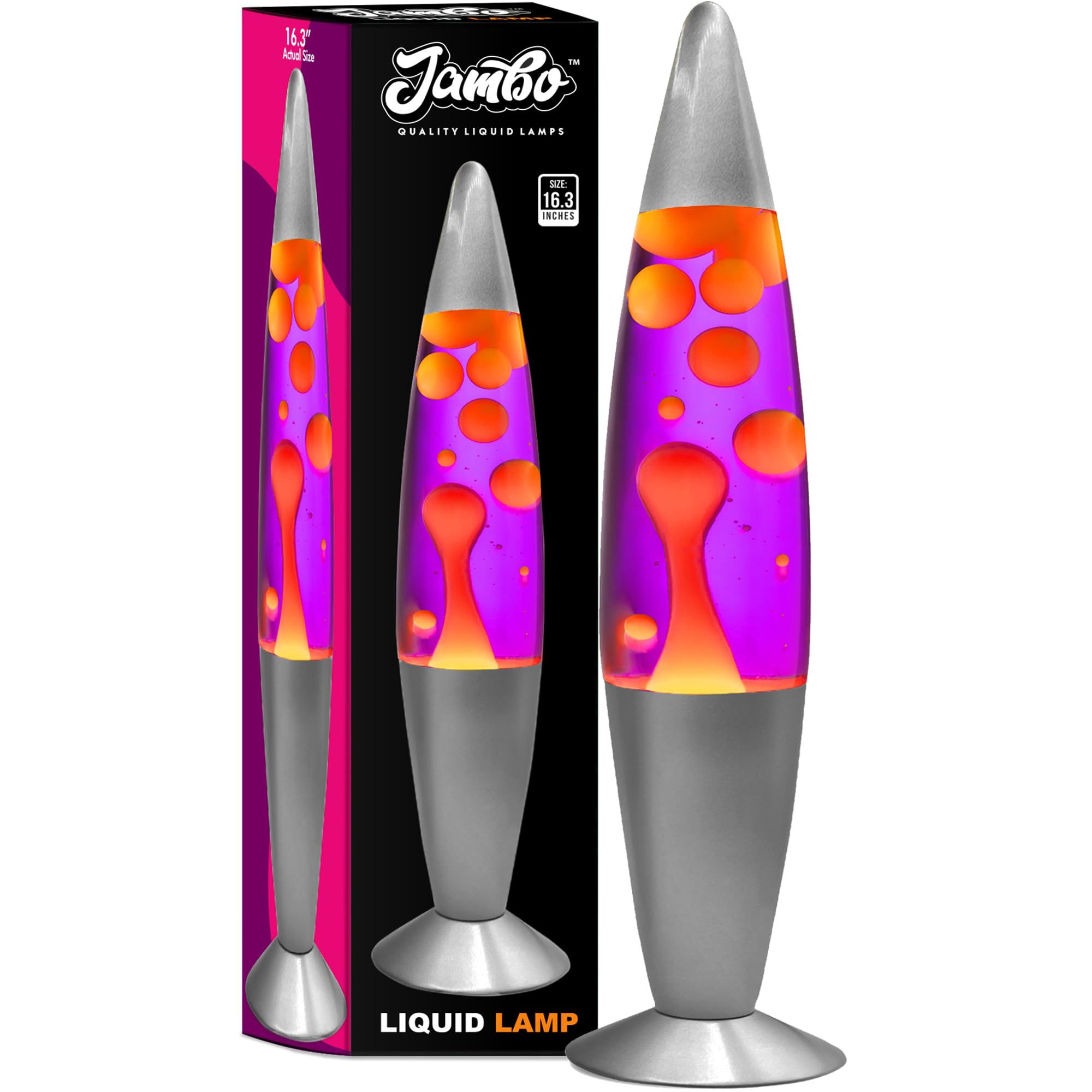 Photo 1 of JAMBO 16" Beautiful Lamp- Purple with Yellow/Orange Wax, Relaxing Liquid Light, Night Light Nightlight, Home Decor Living Room Office Bedroom Lamp for Adults Teens Kids Magma Motion