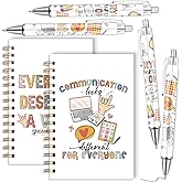 Wxiben Speech Therapy Gifts Set - 6 Pcs Speech Therapist Spiral Notebook Journal with Ballpoint Pens Everyone Deserves a Voice Speech Therapy Appreciation Gifts for Speech Language Pathologist SLP
