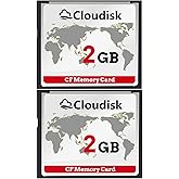 Cloudisk Pack of 2 Compact Flash Card 2GB CF 2.0 Performance for Vintage Digital Camera and Industry Equipment (2 GB)