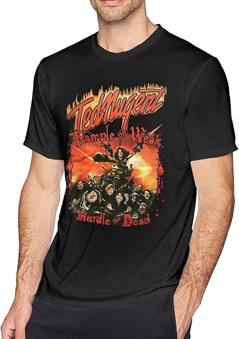 Ted Nugent Breathable Mans Tops Short Sleeve T-Shirt 5X-Large Black | Amazon.com