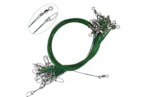 QHDJIANHUI Wire Fishing Leaders Saltwater 100 Lbs Heavy Duty Fishing Wire Leader Line with Swivles Snap