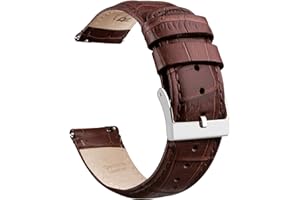 Ritche Christmas Gift Quick Release Leather Watch Bands Genuine Leather Watch Strap for Samsung Galaxy Watch 6 Band Classic 43mm 47mm 40mm 44mm 18mm, 20mm or 22mm for Men and Women, White Elephant Gifts, Stocking Stuffers for Men