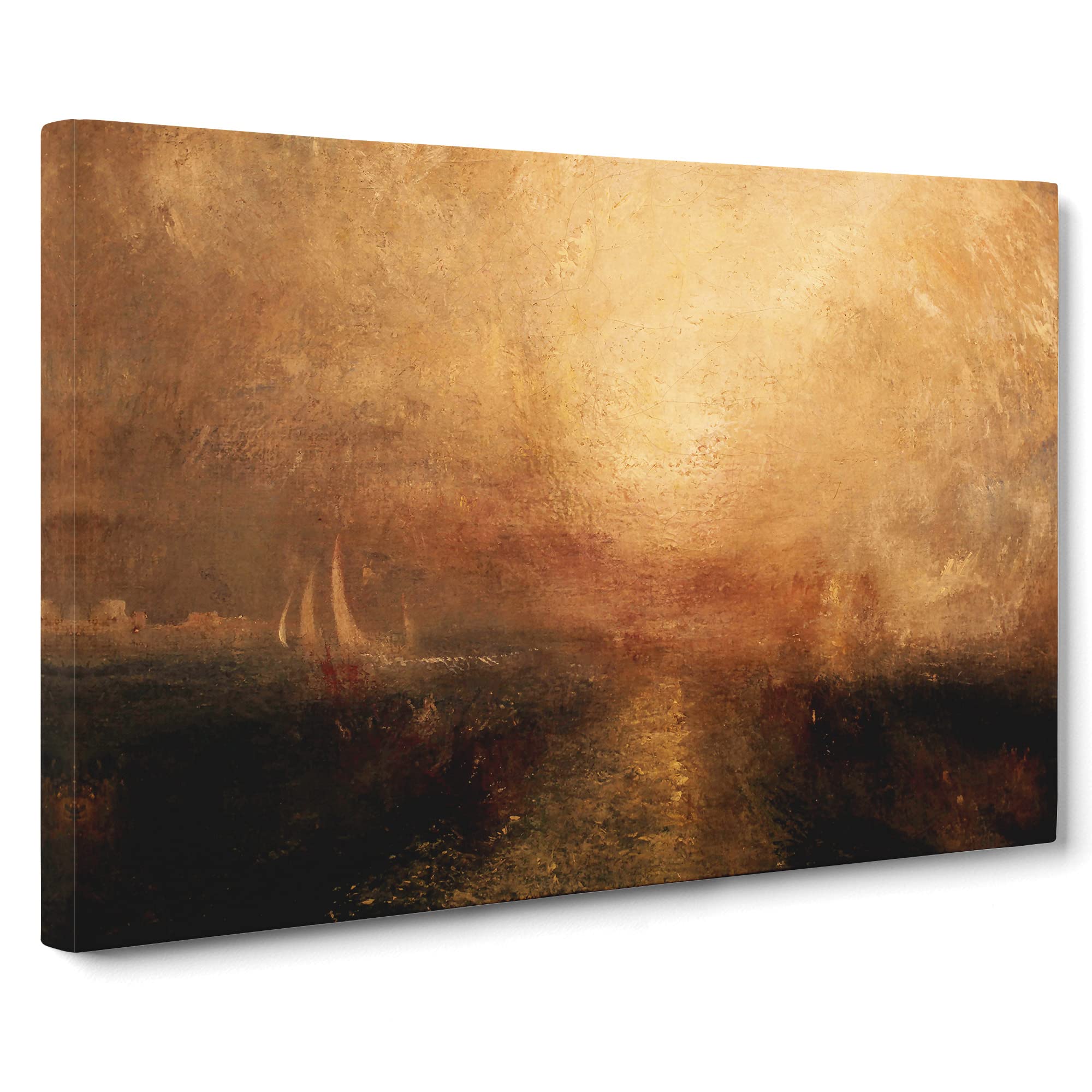 J.M.W. Turner Yacht Approaching the Coast Canvas Print | Gallery Wrapped 30mm Frame Wall Art | 20x14 inches | Ready to Hang | Classic Seascape Picture | Living Room Bedroom Lounge Office