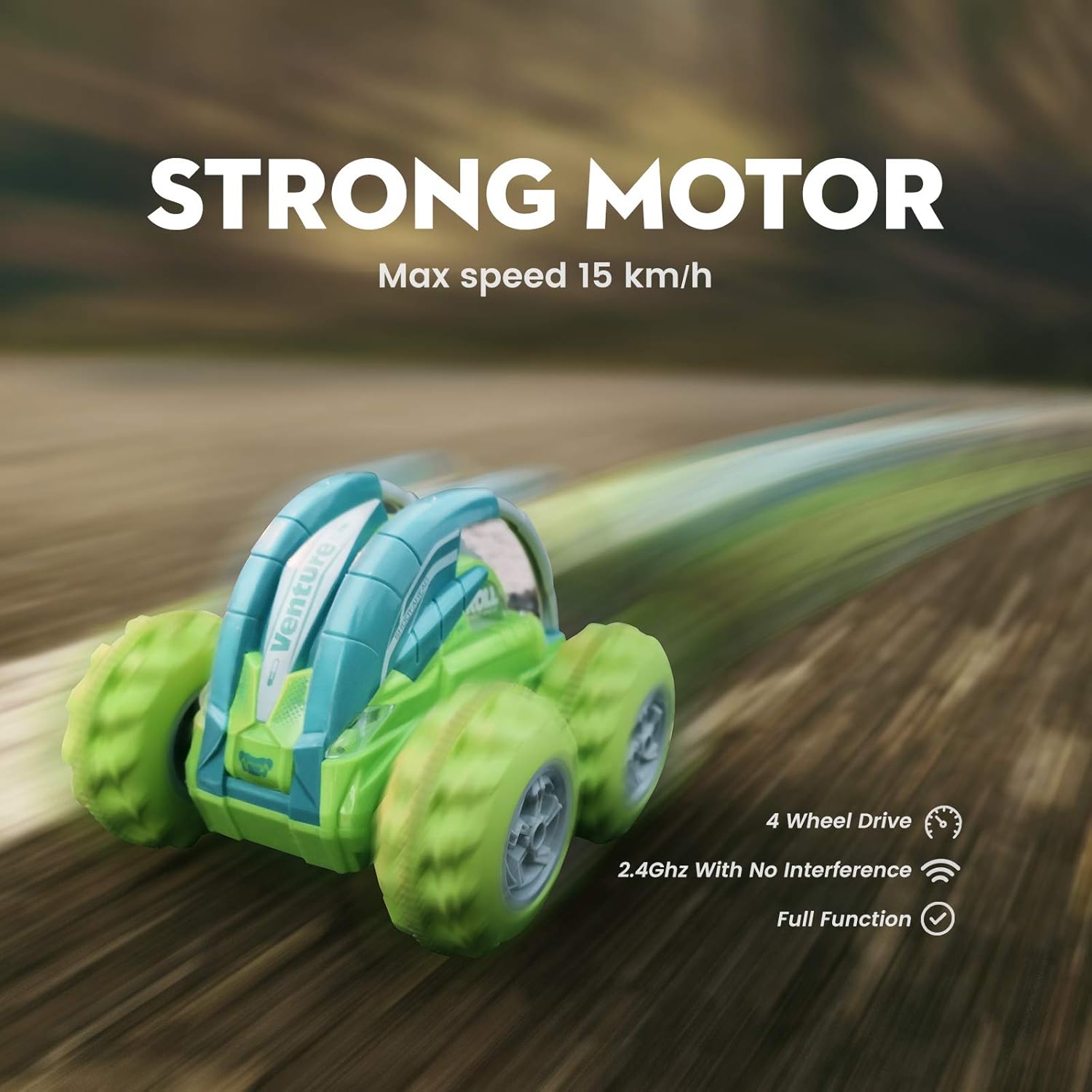 INVINZER Remote Control Car RC Stunt Car Hobby RC Cars 360°Flip Roll Back RC Toys Car with Colorful Lights for Kids Aged 4-12 Years Old RC Race Car for Boys Girls Green: Toys & Games