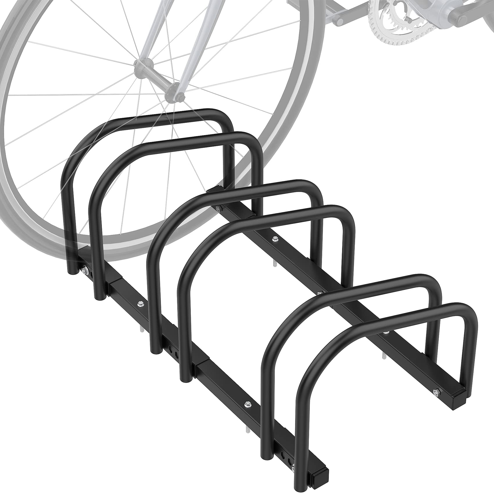 Photo 1 of WALMANN 3 Bikes Floor Bike Stand, Bike Parking Rack Garage Bike Storage Stand Indoor/Outdoor 22-28" Wheel Stand, Max. Tire Width 2.1"