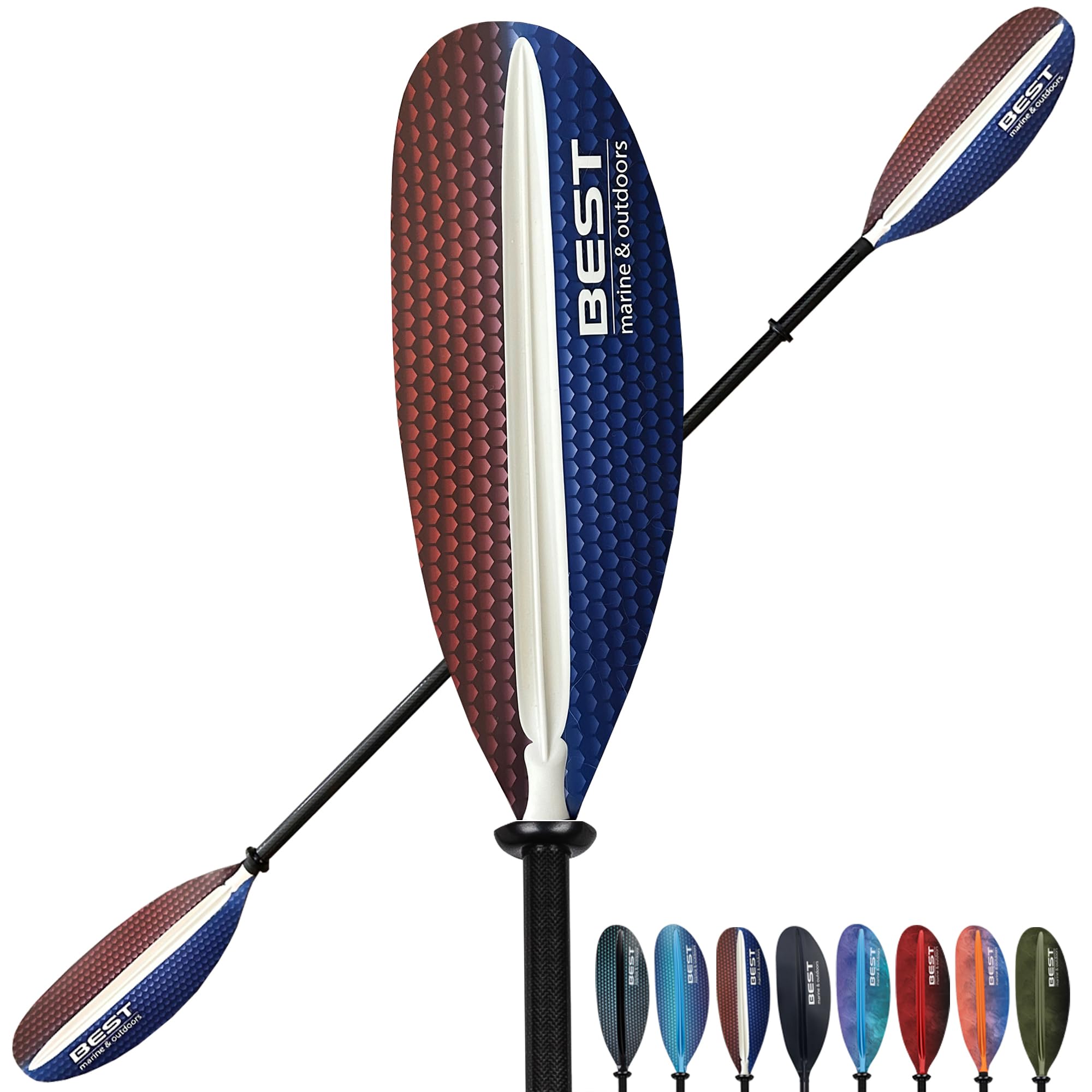 Best Marine and Outdoors Carbon Fiber Kayak Paddle for Adults – Lightweight 2-Piece Paddle with Fiberglass Reinforced Blades, Adjustable Feather Angles, Floating Design, 220cm 234cm 250cm Image