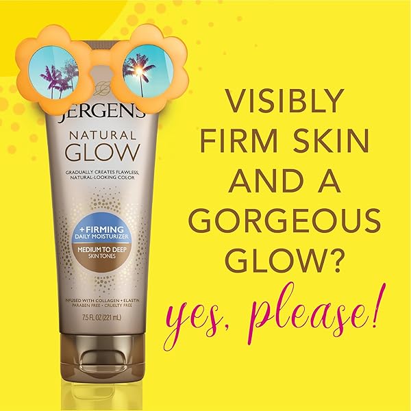 JERGENS NATURAL GLOW + FIRMING DAILY MOISTURIZER MEDIUM TO TAN SKIN TONES 7.5OZ