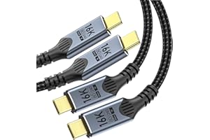 Short USB c to USB c Cable 2pack 1FT/0.3M Compatible with Thunderbolt 5 Cable,high Speed 80Gbps Data Transfer,240W PD Type c 