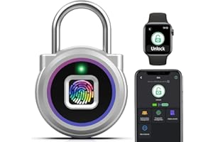 Gym Locker Padlock Fingerprint Padlock eLinkSmart Waterproof Keyless Smart Lock iOS Watch App Unlock View Record Combination 