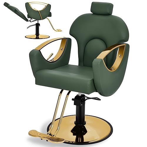 Hicomony Green Barber Chair Salon Chair for Hair Stylist, Barber