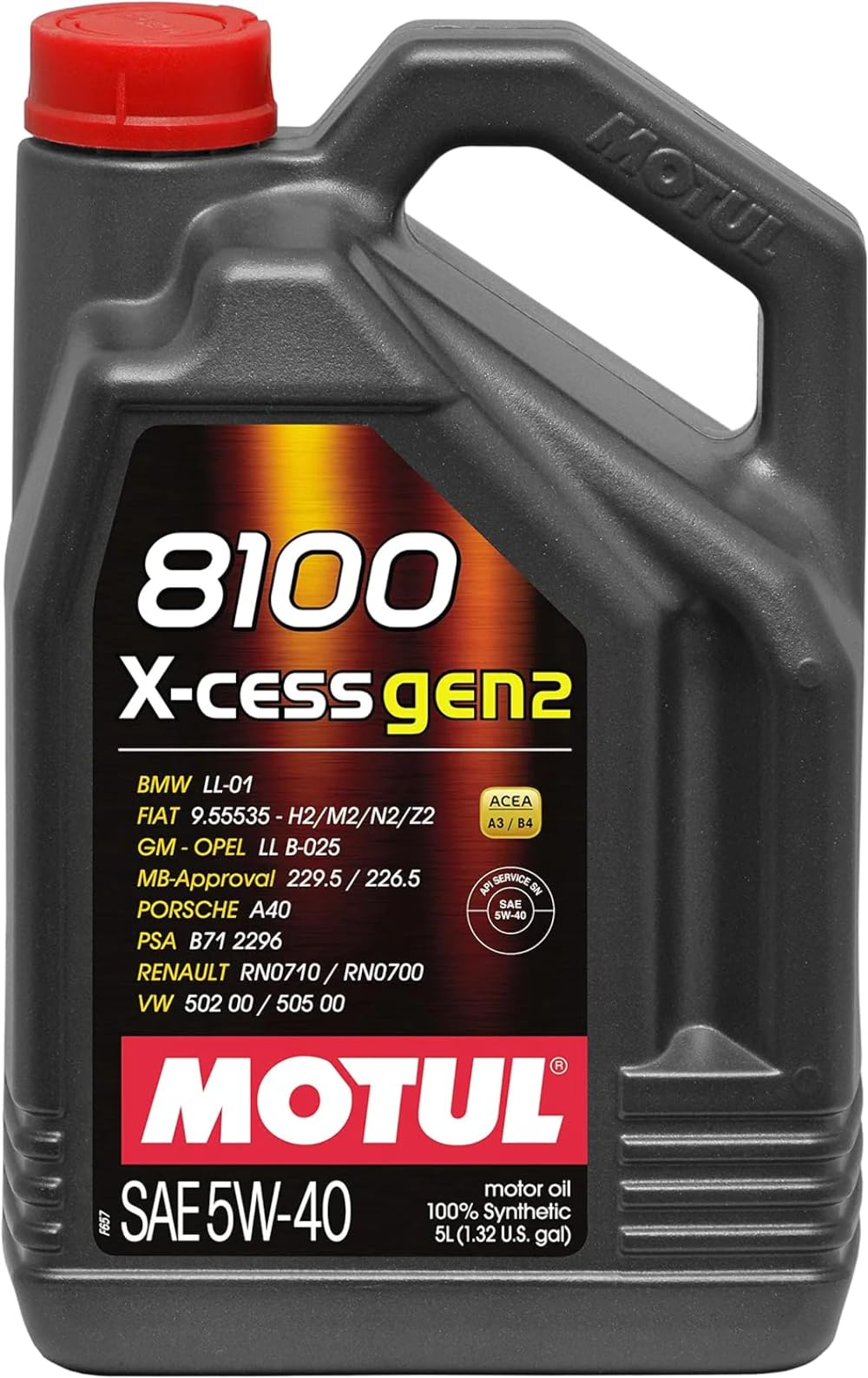 Photo 1 of MOTUL 8100 X-Cess Gen 2 SAE 5W40 Full Synthetic Motor Engine Oil 5 Liter Bottle